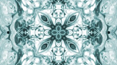 Soyut boya fırça mürekkep patlayabilir formanın düzgün kavramı simetrik desen süs dekoratif Kaleidoscope hareketi geometrik daire ve yıldız şekiller