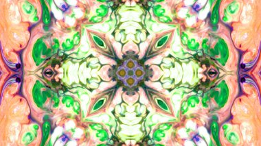 Soyut boya fırça mürekkep patlayabilir formanın düzgün kavramı simetrik desen süs dekoratif Kaleidoscope hareketi geometrik daire ve yıldız şekiller