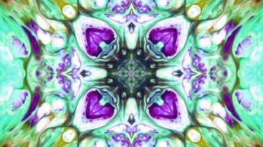 Soyut boya fırça mürekkep patlayabilir formanın düzgün kavramı simetrik desen süs dekoratif Kaleidoscope hareketi geometrik daire ve yıldız şekiller