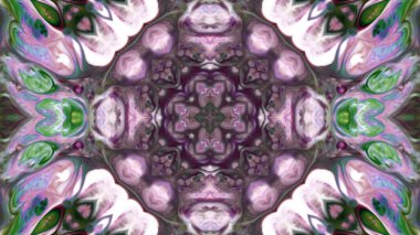 Soyut boya fırça mürekkep patlayabilir formanın düzgün kavramı simetrik desen süs dekoratif Kaleidoscope hareketi geometrik daire ve yıldız şekiller