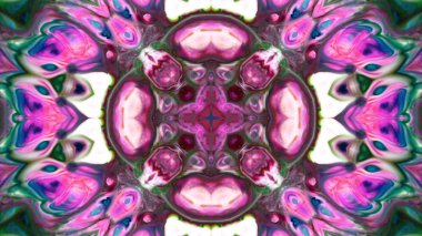 Soyut boya fırça mürekkep patlayabilir formanın düzgün kavramı simetrik desen süs dekoratif Kaleidoscope hareketi geometrik daire ve yıldız şekiller