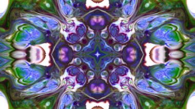 Soyut boya fırça mürekkep patlayabilir formanın düzgün kavramı simetrik desen süs dekoratif Kaleidoscope hareketi geometrik daire ve yıldız şekiller