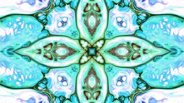 Soyut boya fırça mürekkep patlayabilir formanın düzgün kavramı simetrik desen süs dekoratif Kaleidoscope hareketi geometrik daire ve yıldız şekiller