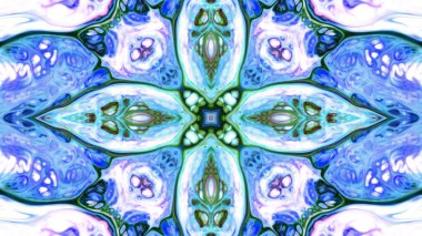 Soyut boya fırça mürekkep patlayabilir formanın düzgün kavramı simetrik desen süs dekoratif Kaleidoscope hareketi geometrik daire ve yıldız şekiller