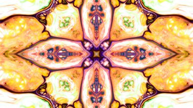 Soyut boya fırça mürekkep patlayabilir formanın düzgün kavramı simetrik desen süs dekoratif Kaleidoscope hareketi geometrik daire ve yıldız şekiller