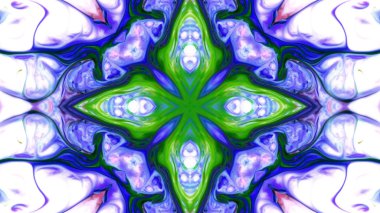 Soyut boya fırça mürekkep patlayabilir formanın düzgün kavramı simetrik desen süs dekoratif Kaleidoscope hareketi geometrik daire ve yıldız şekiller