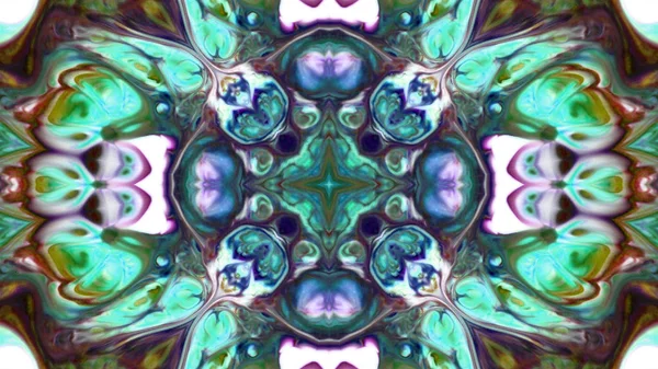Soyut boya fırça mürekkep patlayabilir formanın düzgün kavramı simetrik desen süs dekoratif Kaleidoscope hareketi geometrik daire ve yıldız şekiller