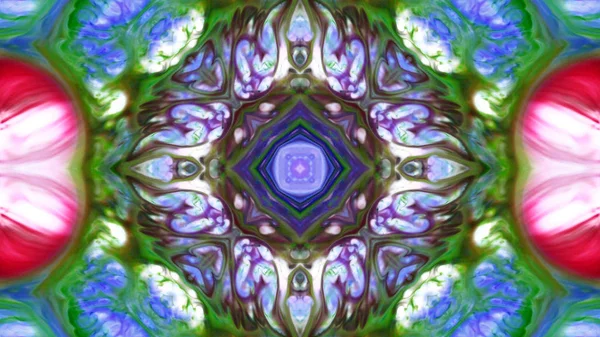 Soyut boya fırça mürekkep patlayabilir formanın düzgün kavramı simetrik desen süs dekoratif Kaleidoscope hareketi geometrik daire ve yıldız şekiller