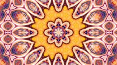 Soyut boya fırça mürekkep patlayabilir formanın düzgün kavramı simetrik desen süs dekoratif Kaleidoscope hareketi geometrik daire ve yıldız şekiller