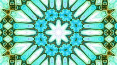 Soyut boya fırça mürekkep patlayabilir formanın düzgün kavramı simetrik desen süs dekoratif Kaleidoscope hareketi geometrik daire ve yıldız şekiller