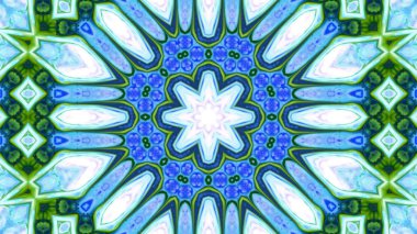 Soyut boya fırça mürekkep patlayabilir formanın düzgün kavramı simetrik desen süs dekoratif Kaleidoscope hareketi geometrik daire ve yıldız şekiller