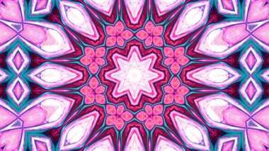 Soyut boya fırça mürekkep patlayabilir formanın düzgün kavramı simetrik desen süs dekoratif Kaleidoscope hareketi geometrik daire ve yıldız şekiller