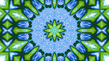 Soyut boya fırça mürekkep patlayabilir formanın düzgün kavramı simetrik desen süs dekoratif Kaleidoscope hareketi geometrik daire ve yıldız şekiller