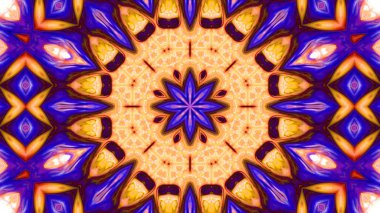 Soyut boya fırça mürekkep patlayabilir formanın düzgün kavramı simetrik desen süs dekoratif Kaleidoscope hareketi geometrik daire ve yıldız şekiller