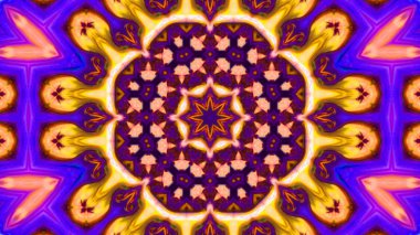 Soyut boya fırça mürekkep patlayabilir formanın düzgün kavramı simetrik desen süs dekoratif Kaleidoscope hareketi geometrik daire ve yıldız şekiller