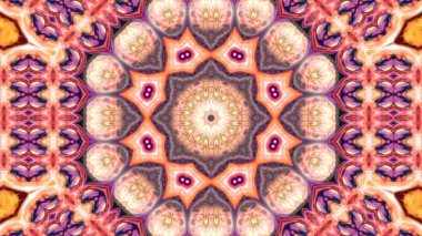 Soyut boya fırça mürekkep patlayabilir formanın düzgün kavramı simetrik desen süs dekoratif Kaleidoscope hareketi geometrik daire ve yıldız şekiller