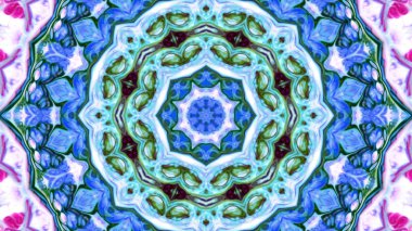 Soyut boya fırça mürekkep patlayabilir formanın düzgün kavramı simetrik desen süs dekoratif Kaleidoscope hareketi geometrik daire ve yıldız şekiller