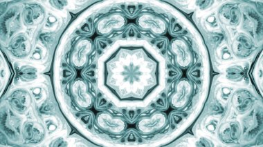 Soyut boya fırça mürekkep patlayabilir formanın düzgün kavramı simetrik desen süs dekoratif Kaleidoscope hareketi geometrik daire ve yıldız şekiller