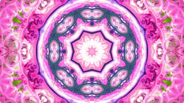 Soyut boya fırça mürekkep patlayabilir formanın düzgün kavramı simetrik desen süs dekoratif Kaleidoscope hareketi geometrik daire ve yıldız şekiller