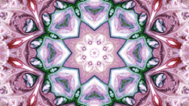 Soyut boya fırça mürekkep patlayabilir formanın düzgün kavramı simetrik desen süs dekoratif Kaleidoscope hareketi geometrik daire ve yıldız şekiller