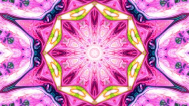 Soyut boya fırça mürekkep patlayabilir formanın düzgün kavramı simetrik desen süs dekoratif Kaleidoscope hareketi geometrik daire ve yıldız şekiller