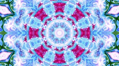 Soyut boya fırça mürekkep patlayabilir formanın düzgün kavramı simetrik desen süs dekoratif Kaleidoscope hareketi geometrik daire ve yıldız şekiller