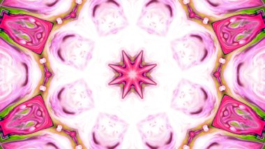 Soyut boya fırça mürekkep patlayabilir formanın düzgün kavramı simetrik desen süs dekoratif Kaleidoscope hareketi geometrik daire ve yıldız şekiller