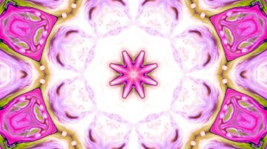 Soyut boya fırça mürekkep patlayabilir formanın düzgün kavramı simetrik desen süs dekoratif Kaleidoscope hareketi geometrik daire ve yıldız şekiller