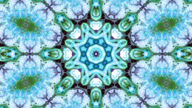 Soyut boya fırça mürekkep patlayabilir formanın düzgün kavramı simetrik desen süs dekoratif Kaleidoscope hareketi geometrik daire ve yıldız şekiller