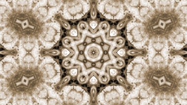 Soyut boya fırça mürekkep patlayabilir formanın düzgün kavramı simetrik desen süs dekoratif Kaleidoscope hareketi geometrik daire ve yıldız şekiller