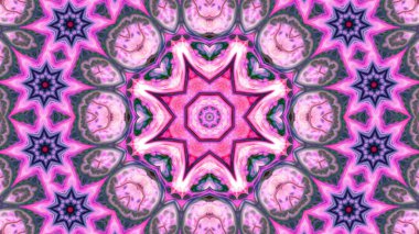 Soyut boya fırça mürekkep patlayabilir formanın düzgün kavramı simetrik desen süs dekoratif Kaleidoscope hareketi geometrik daire ve yıldız şekiller