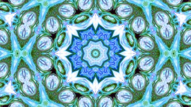 Soyut boya fırça mürekkep patlayabilir formanın düzgün kavramı simetrik desen süs dekoratif Kaleidoscope hareketi geometrik daire ve yıldız şekiller