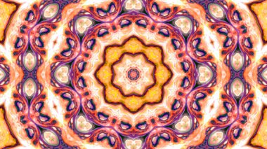 Soyut boya fırça mürekkep patlayabilir formanın düzgün kavramı simetrik desen süs dekoratif Kaleidoscope hareketi geometrik daire ve yıldız şekiller