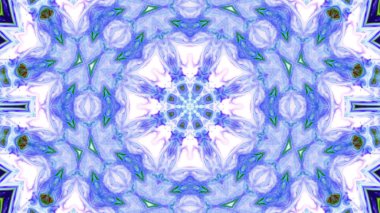 Soyut boya fırça mürekkep patlayabilir formanın düzgün kavramı simetrik desen süs dekoratif Kaleidoscope hareketi geometrik daire ve yıldız şekiller