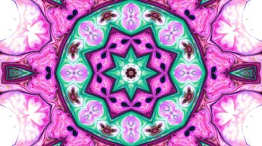 Soyut boya fırça mürekkep patlayabilir formanın düzgün kavramı simetrik desen süs dekoratif Kaleidoscope hareketi geometrik daire ve yıldız şekiller