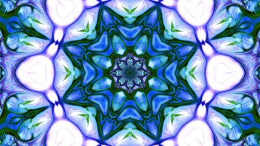 Soyut boya fırça mürekkep patlayabilir formanın düzgün kavramı simetrik desen süs dekoratif Kaleidoscope hareketi geometrik daire ve yıldız şekiller