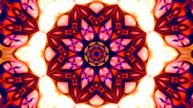 Soyut boya fırça mürekkep patlayabilir formanın düzgün kavramı simetrik desen süs dekoratif Kaleidoscope hareketi geometrik daire ve yıldız şekiller