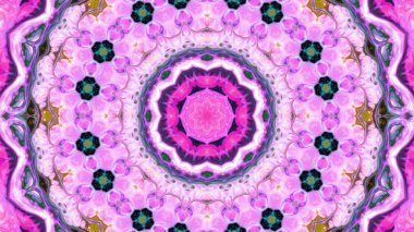 Soyut boya fırça mürekkep patlayabilir formanın düzgün kavramı simetrik desen süs dekoratif Kaleidoscope hareketi geometrik daire ve yıldız şekiller