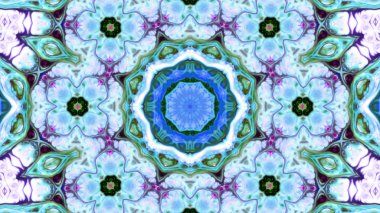 Soyut boya fırça mürekkep patlayabilir formanın düzgün kavramı simetrik desen süs dekoratif Kaleidoscope hareketi geometrik daire ve yıldız şekiller