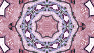 Soyut boya fırça mürekkep patlayabilir formanın düzgün kavramı simetrik desen süs dekoratif Kaleidoscope hareketi geometrik daire ve yıldız şekiller