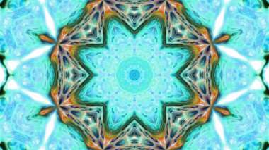 Soyut boya fırça mürekkep patlayabilir formanın düzgün kavramı simetrik desen süs dekoratif Kaleidoscope hareketi geometrik daire ve yıldız şekiller