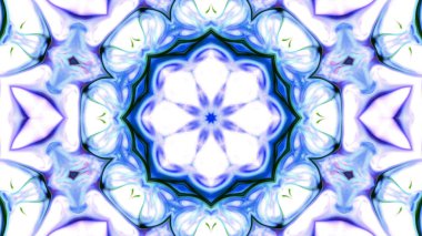 Soyut boya fırça mürekkep patlayabilir formanın düzgün kavramı simetrik desen süs dekoratif Kaleidoscope hareketi geometrik daire ve yıldız şekiller