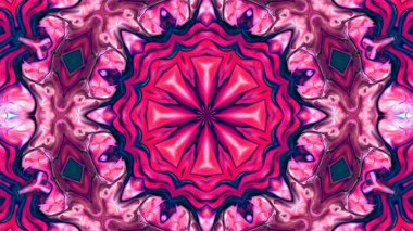 Soyut boya fırça mürekkep patlayabilir formanın düzgün kavramı simetrik desen süs dekoratif Kaleidoscope hareketi geometrik daire ve yıldız şekiller