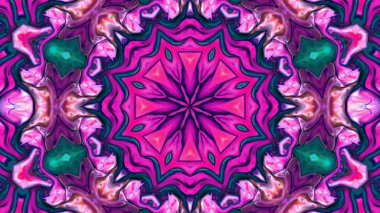 Soyut boya fırça mürekkep patlayabilir formanın düzgün kavramı simetrik desen süs dekoratif Kaleidoscope hareketi geometrik daire ve yıldız şekiller