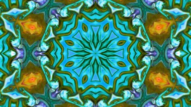 Soyut boya fırça mürekkep patlayabilir formanın düzgün kavramı simetrik desen süs dekoratif Kaleidoscope hareketi geometrik daire ve yıldız şekiller