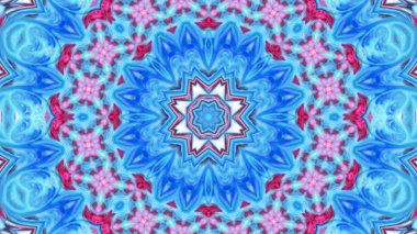 Soyut boya fırça mürekkep patlayabilir formanın düzgün kavramı simetrik desen süs dekoratif Kaleidoscope hareketi geometrik daire ve yıldız şekiller