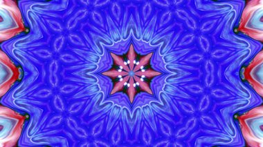 Soyut boya fırça mürekkep patlayabilir formanın düzgün kavramı simetrik desen süs dekoratif Kaleidoscope hareketi geometrik daire ve yıldız şekiller