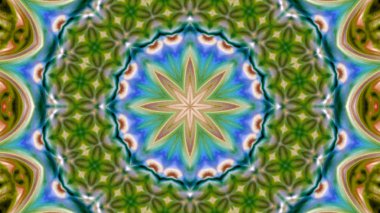 Soyut boya fırça mürekkep patlayabilir formanın düzgün kavramı simetrik desen süs dekoratif Kaleidoscope hareketi geometrik daire ve yıldız şekiller