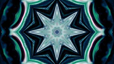 Soyut boya fırça mürekkep patlayabilir formanın düzgün kavramı simetrik desen süs dekoratif Kaleidoscope hareketi geometrik daire ve yıldız şekiller