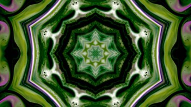 Soyut boya fırça mürekkep patlayabilir formanın düzgün kavramı simetrik desen süs dekoratif Kaleidoscope hareketi geometrik daire ve yıldız şekiller